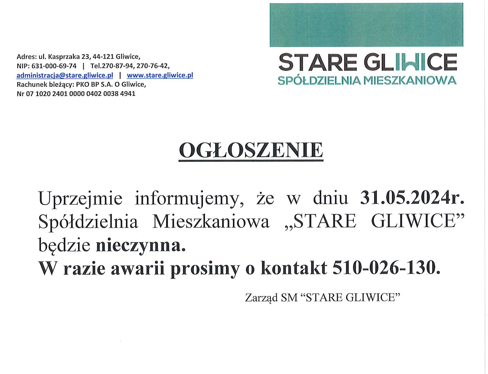 Ogłoszenie Boże Ciało