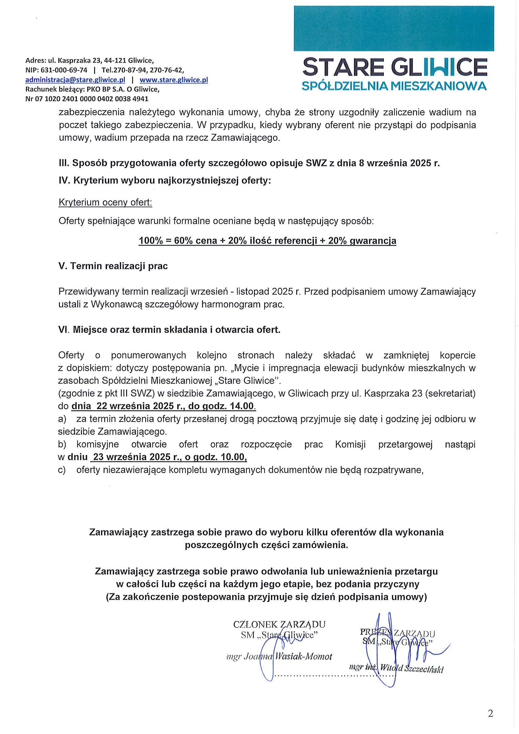 wyciąg z ogłoszenia 2